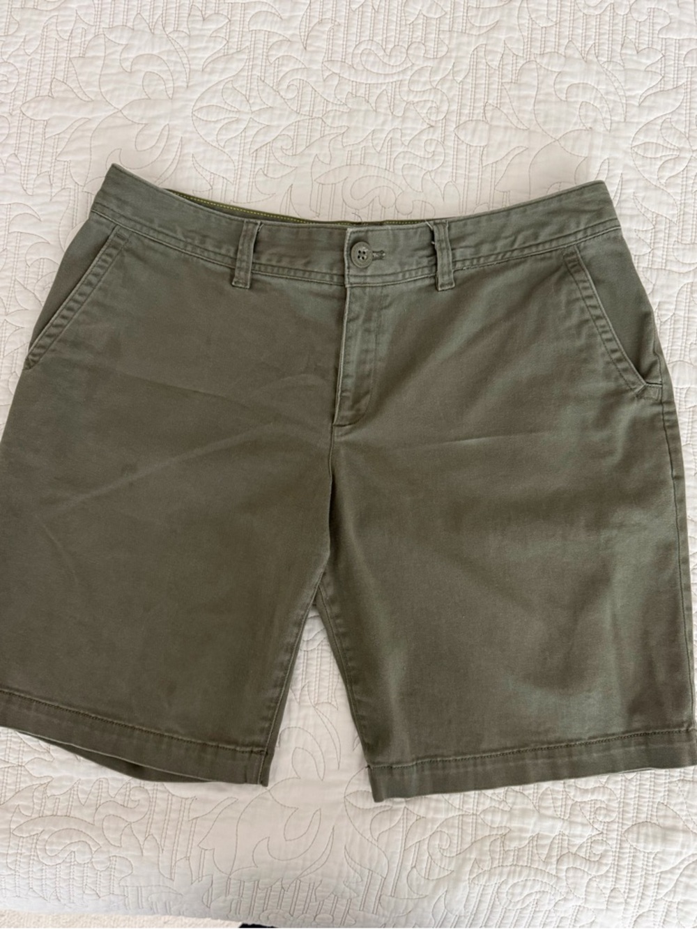 Eddie Bauer Olive Utility Bermuda Shorts